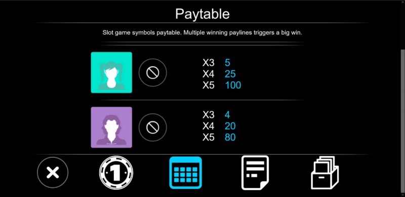 Paytable - Low Value Symbols