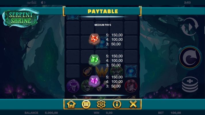 Paytable - Low Value Symbols