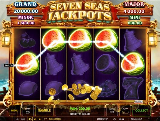 Seven Seas Jackpots :: A five of a kind win