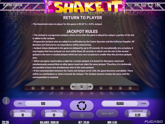 Shake It! :: Jackpot Rules