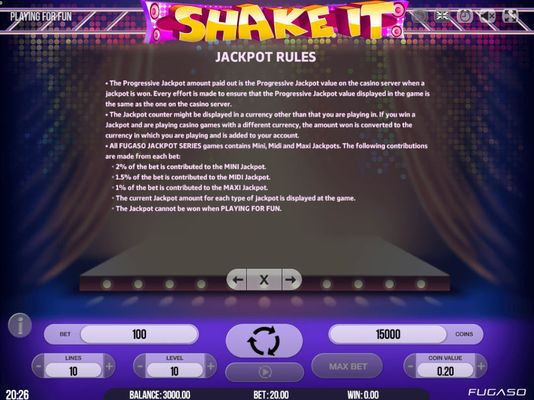 Shake It! :: Jackpot Rules