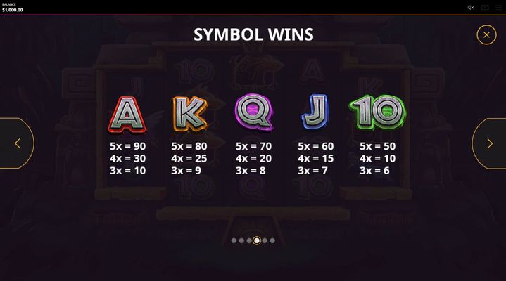 Paytable - Low Value Symbols