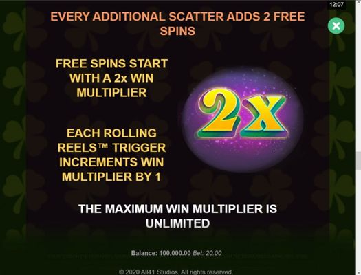 Shamrock Holmes Megaways :: Free Spin Feature Rules