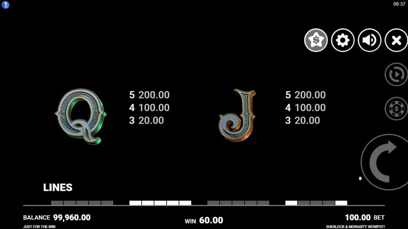 Paytable - Low Value Symbols