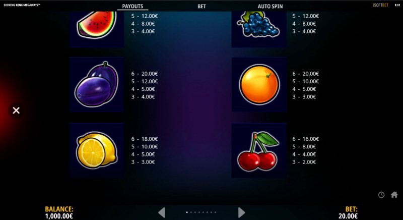 Paytable - Low Value Symbols