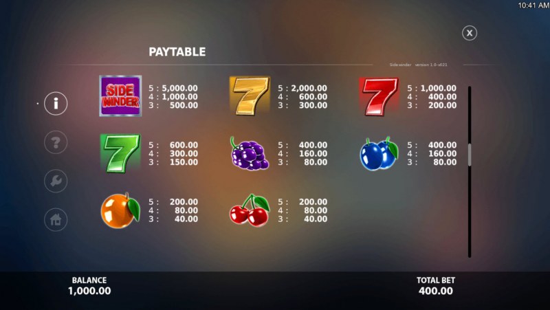 Paytable