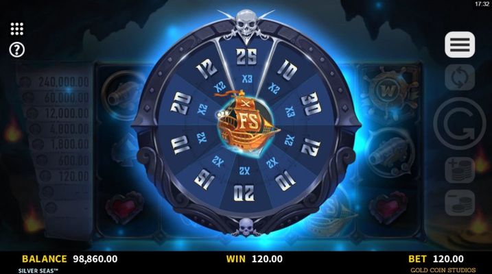 Spin the wheel to determine the free spins and multiplier