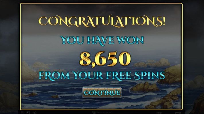 Total free spins payout