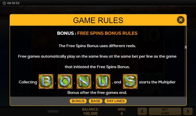 Free Spin Feature Rules