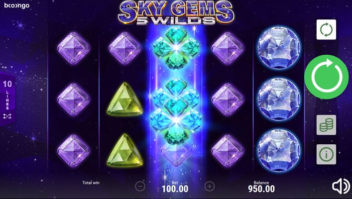 Sky Gems 5 Wilds :: Respin feature triggered