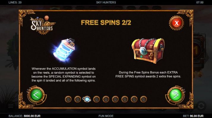 Sky Hunters :: Free Spins Rules