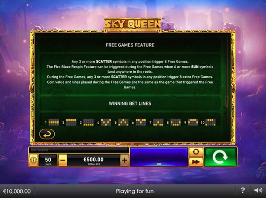 Sky Queen :: Feature Rules