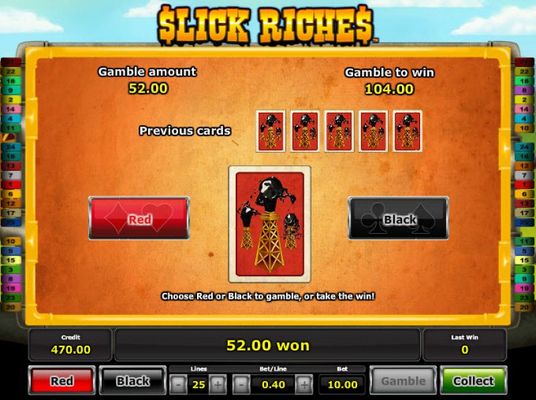 Slick Riches :: Red or Black Gamble Feature