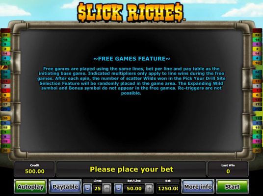Slick Riches :: Free Spins Rules