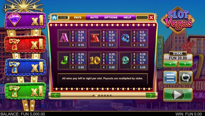 Slot Vegas Megasquads :: Paytable - Low Value Symbols