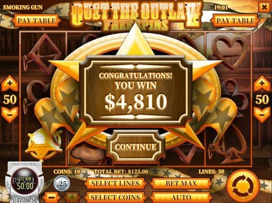 Total free spins payout