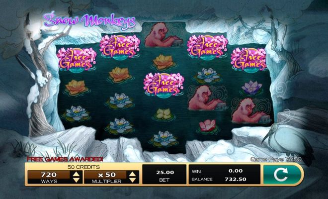 Snow Monkeys :: Scatter symbols triggers the free spins feature