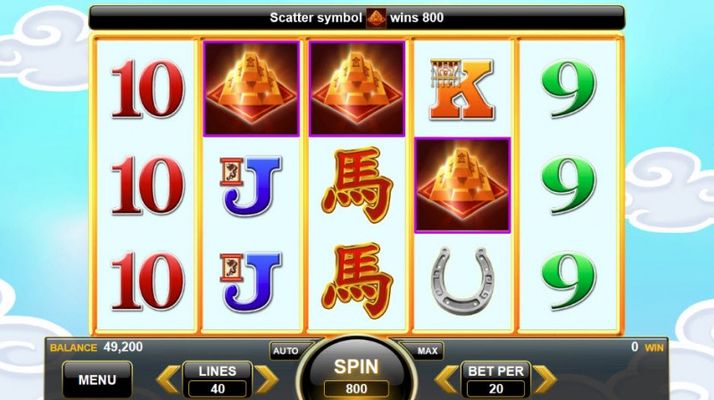 Soaring Stallion :: Scatter symbols triggers the free spins feature
