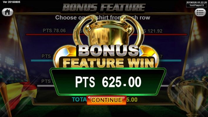 Total bonus feature payout