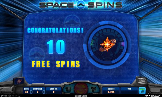 10 Free Spins Awarded