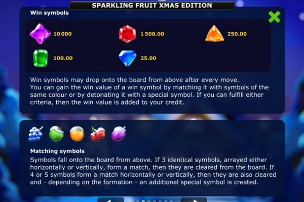 Sparkling Fruit Xmas Edition :: Paytable
