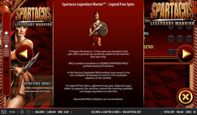 Spartacus Legendary Warrior :: Legend Free Spins