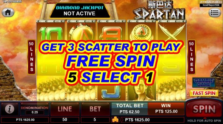 Spartan :: Scatter symbols triggers the free spins feature