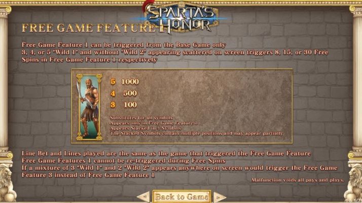 Sparta's Honor :: Free Spins Rules