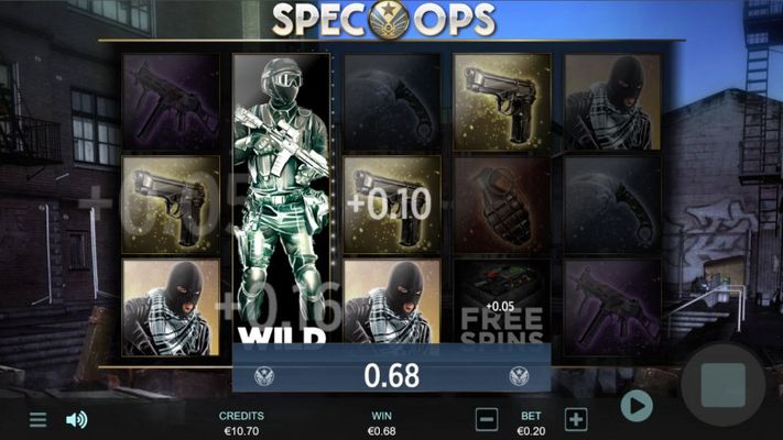 Spec-Ops :: Stacked wild leads to multiple winning paylines