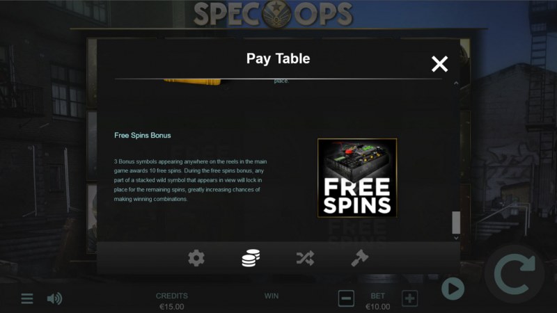 Spec-Ops :: Free Spin Feature Rules