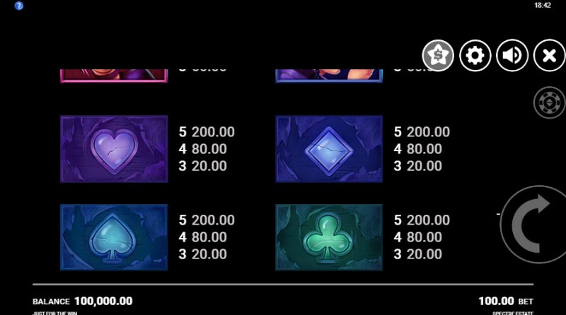 Paytable - Low Value Symbols