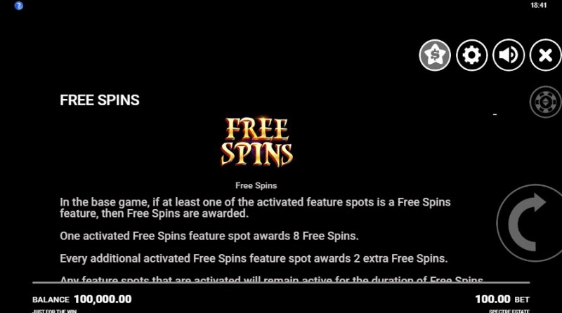 Spectre Estate :: Free Spins Rules