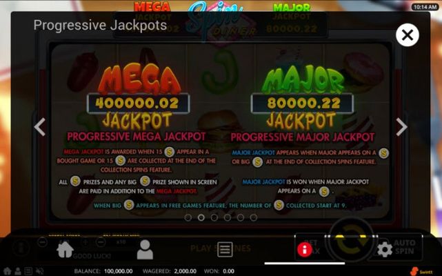 Spin Diner :: Jackpot Rules