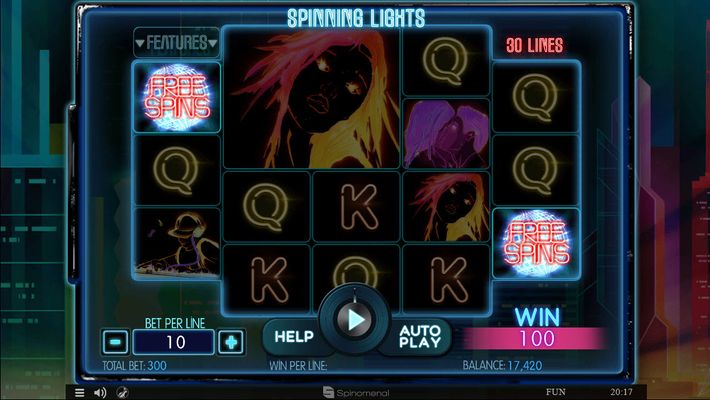 Spinning Lights :: Scatter symbols triggers the free spins feature