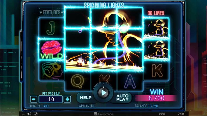 Spinning Lights :: Multiple winning combinations leads to a big win