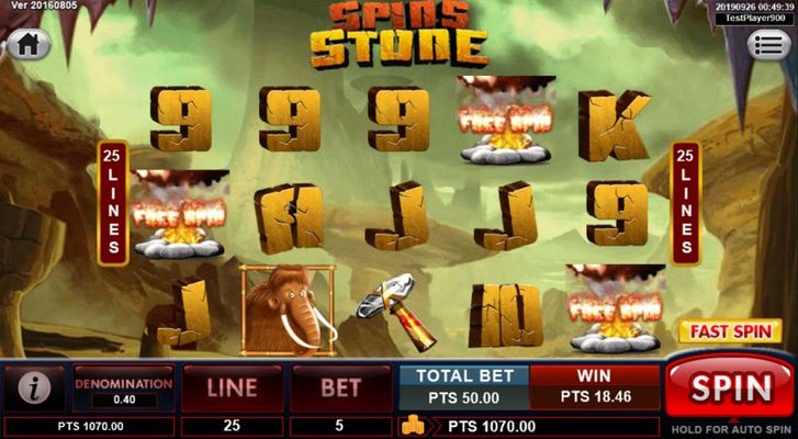 Spins Stone :: Scatter symbols triggers the free spins feature