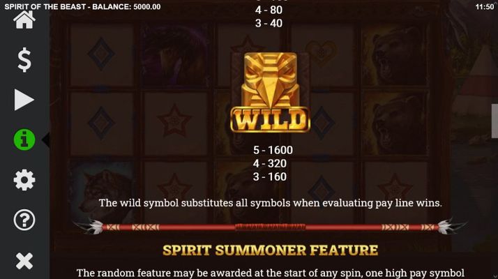 Spirit of the Beast :: Wild Symbol Rules