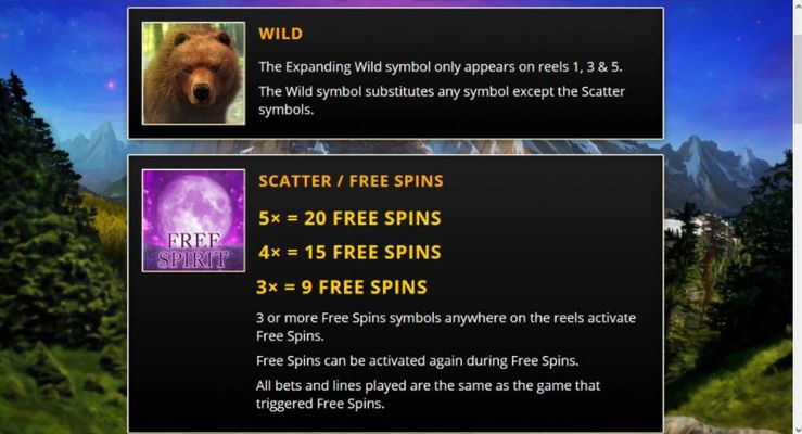 Spirit of the Wild :: Wild and Scatter Rules