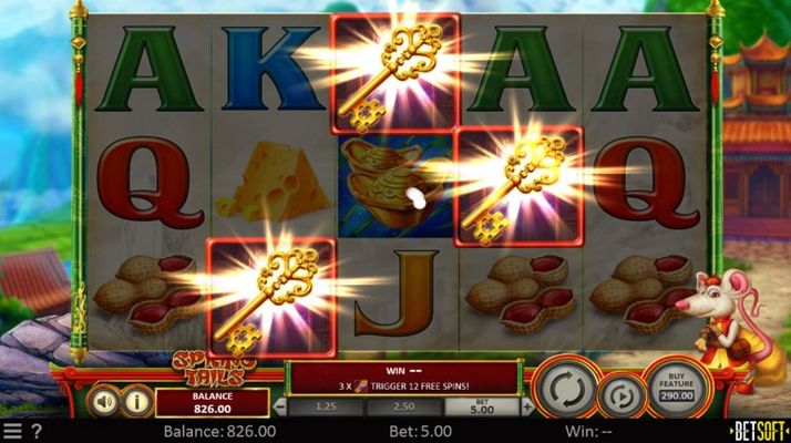 Scatter symbols triggers the free spins feature