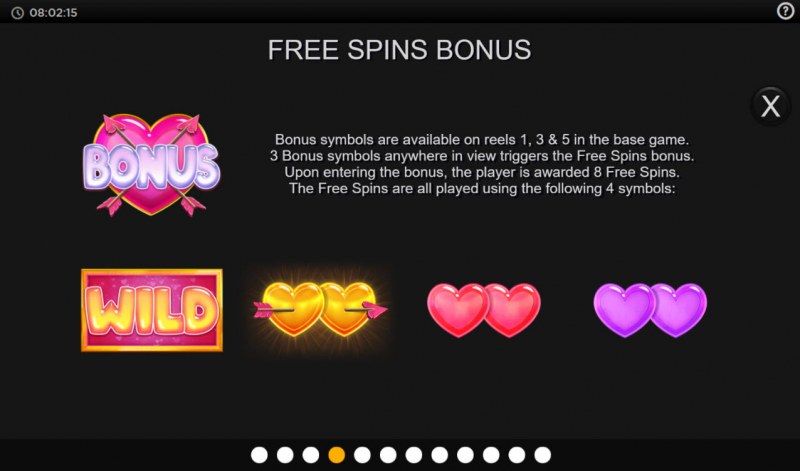 Stacked Valentine Hearts :: Free Spin Feature Rules