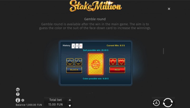 Stake Million :: Gamble feature