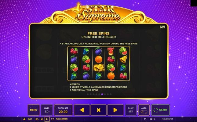 Star Supreme :: Free Spin Feature Rules