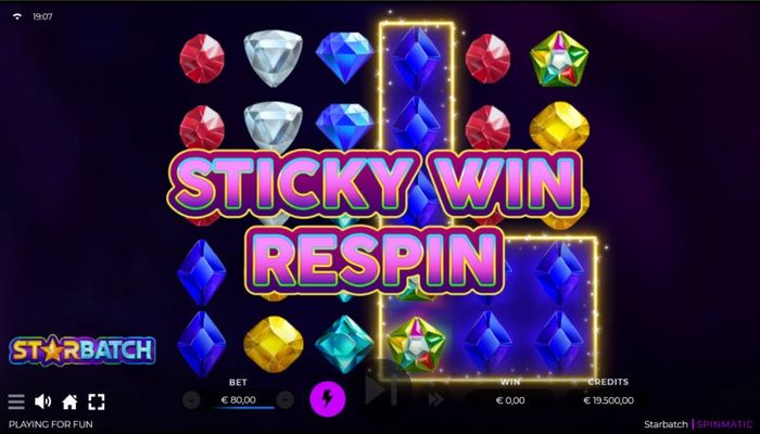 Sticky Win Respin awarded for every win and additional win