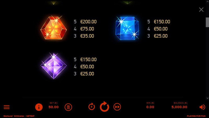 Paytable - Low Value Symbols