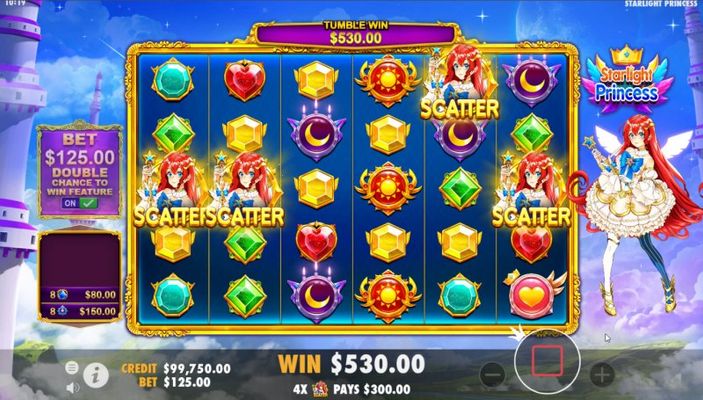 Scatter symbols triggers the free spins bonus feature