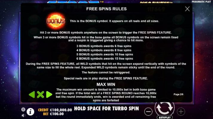 Starz Megaways :: Free Spins Rules