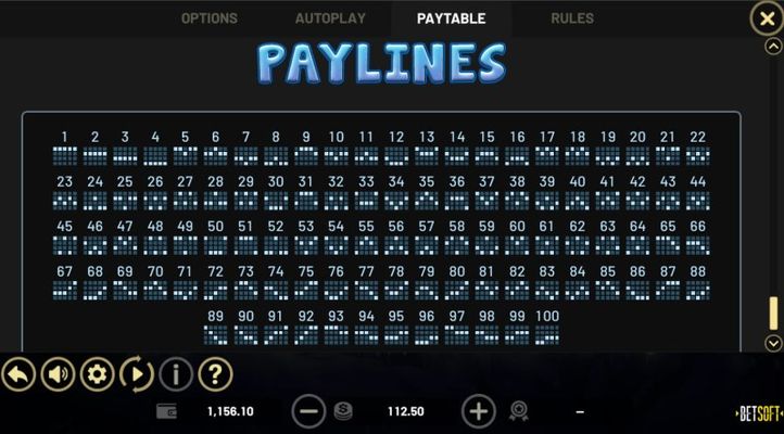 Paylines 1-100