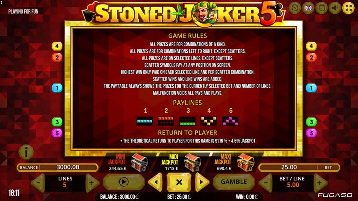 Stoned Joker 5 :: General Game Rules