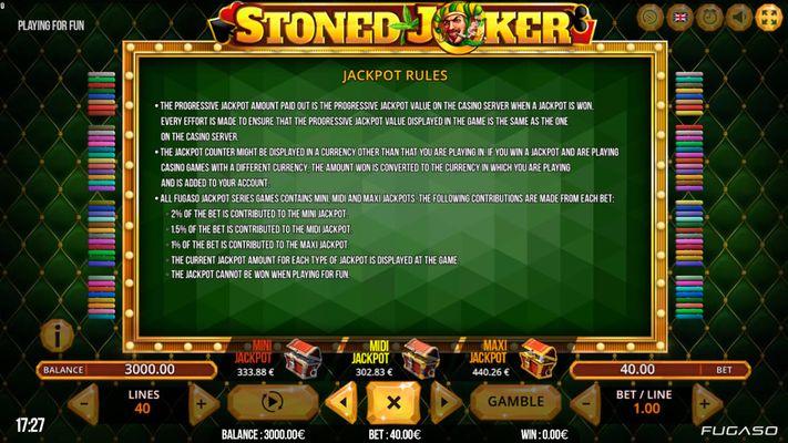 Stoned Joker :: Jackpot Rules