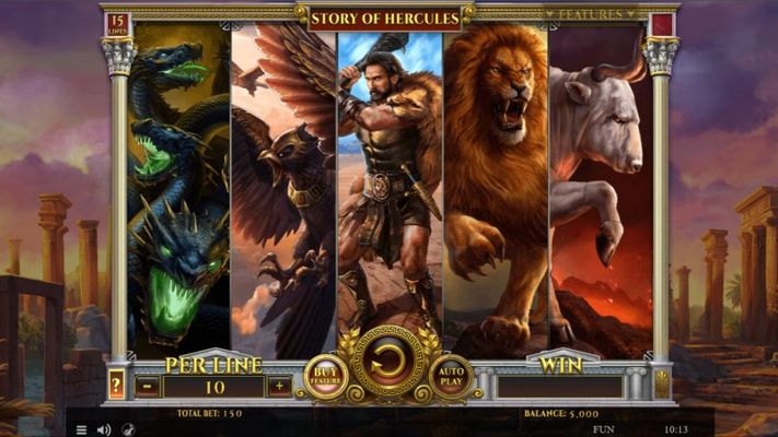 Story of Hercules 15 Lines :: Base Game Screen